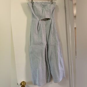 Wide leg cropped jumpsuit